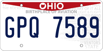 OH license plate GPQ7589