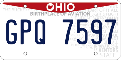 OH license plate GPQ7597