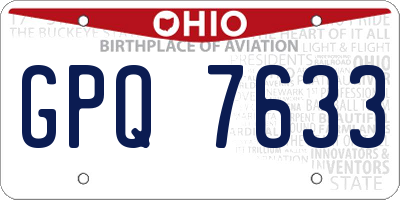 OH license plate GPQ7633