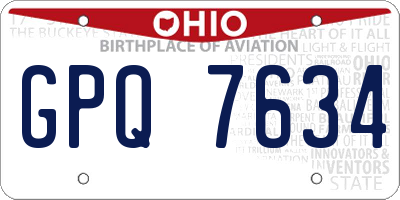 OH license plate GPQ7634