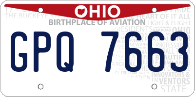 OH license plate GPQ7663