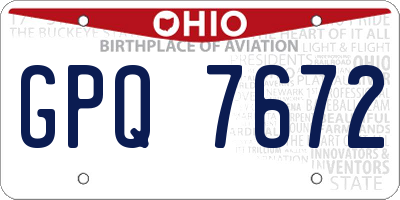 OH license plate GPQ7672