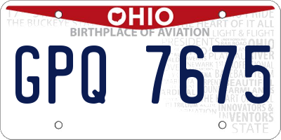 OH license plate GPQ7675