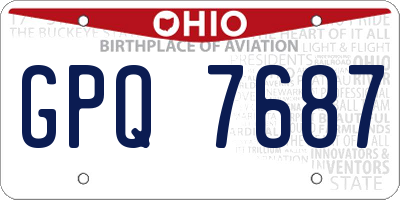 OH license plate GPQ7687