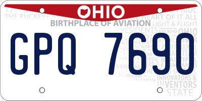 OH license plate GPQ7690