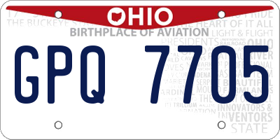 OH license plate GPQ7705