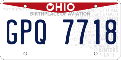 OH license plate GPQ7718