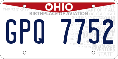 OH license plate GPQ7752