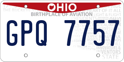OH license plate GPQ7757