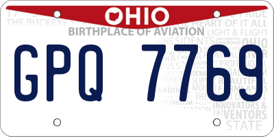 OH license plate GPQ7769