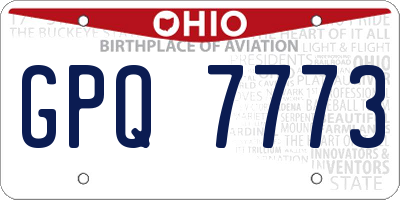 OH license plate GPQ7773