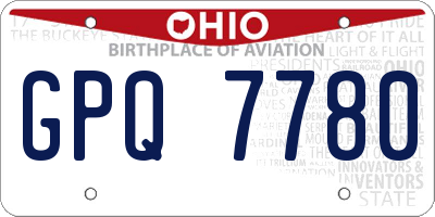 OH license plate GPQ7780