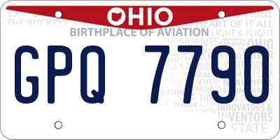 OH license plate GPQ7790
