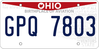 OH license plate GPQ7803