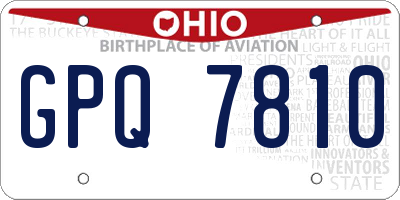 OH license plate GPQ7810