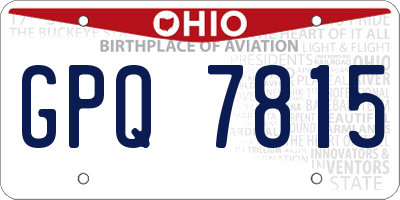 OH license plate GPQ7815