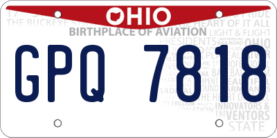 OH license plate GPQ7818