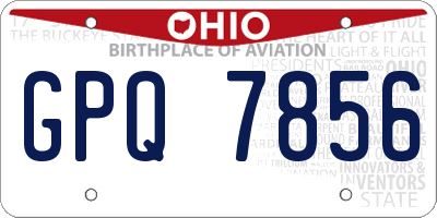 OH license plate GPQ7856