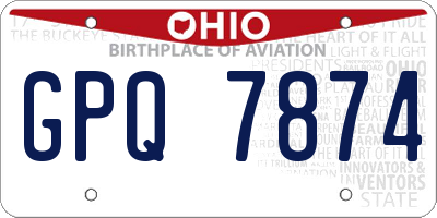OH license plate GPQ7874