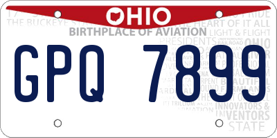 OH license plate GPQ7899
