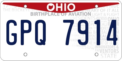 OH license plate GPQ7914