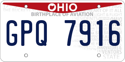 OH license plate GPQ7916
