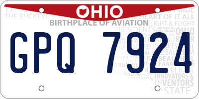 OH license plate GPQ7924