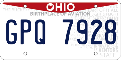 OH license plate GPQ7928