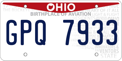 OH license plate GPQ7933