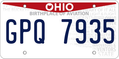 OH license plate GPQ7935