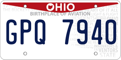 OH license plate GPQ7940