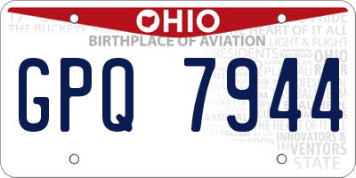 OH license plate GPQ7944