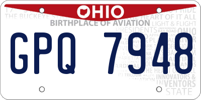 OH license plate GPQ7948