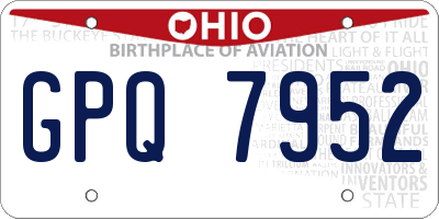 OH license plate GPQ7952