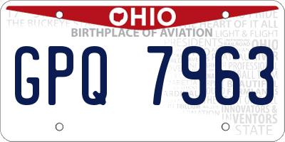 OH license plate GPQ7963