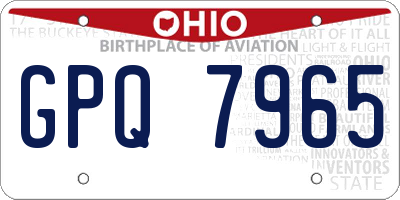 OH license plate GPQ7965