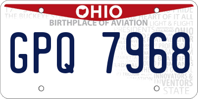 OH license plate GPQ7968