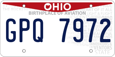 OH license plate GPQ7972