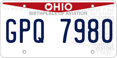 OH license plate GPQ7980