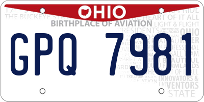 OH license plate GPQ7981