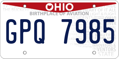 OH license plate GPQ7985