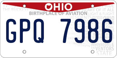 OH license plate GPQ7986