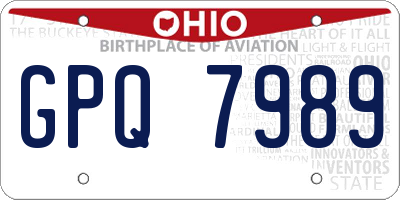 OH license plate GPQ7989
