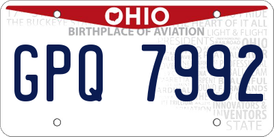 OH license plate GPQ7992
