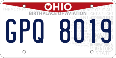 OH license plate GPQ8019