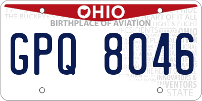 OH license plate GPQ8046