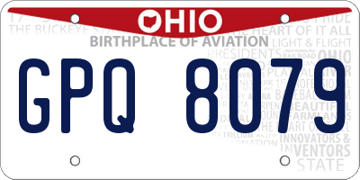 OH license plate GPQ8079