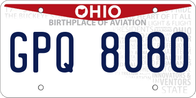 OH license plate GPQ8080