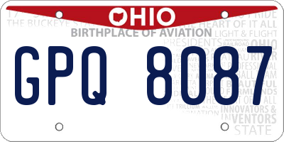 OH license plate GPQ8087