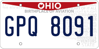 OH license plate GPQ8091